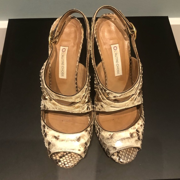 Gorgeous L’Autre Chose Python Sandals - Picture 2 of 5